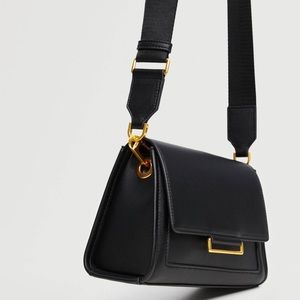 Black Mango flap crossbody bag